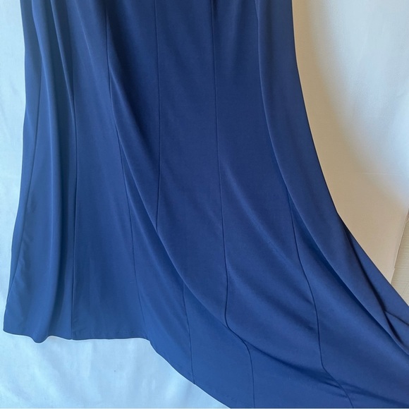 Susan Graver swing dress 1X Knee length Sleeveless Navy blue Stretch Flowy midi - Picture 6 of 9